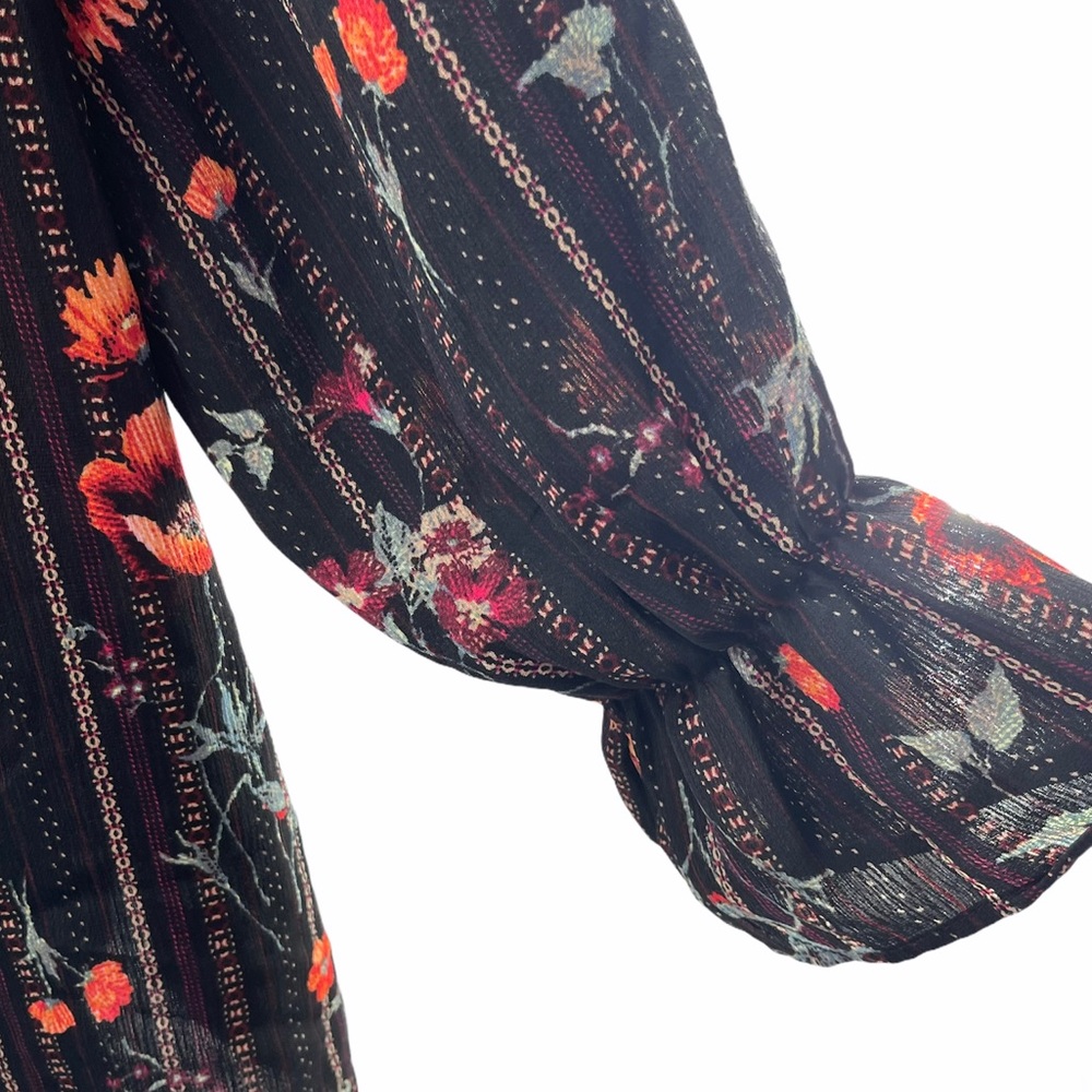 Lee Floral Print Statement Sleeves Blouse Size 2X - Picture 3 of 5